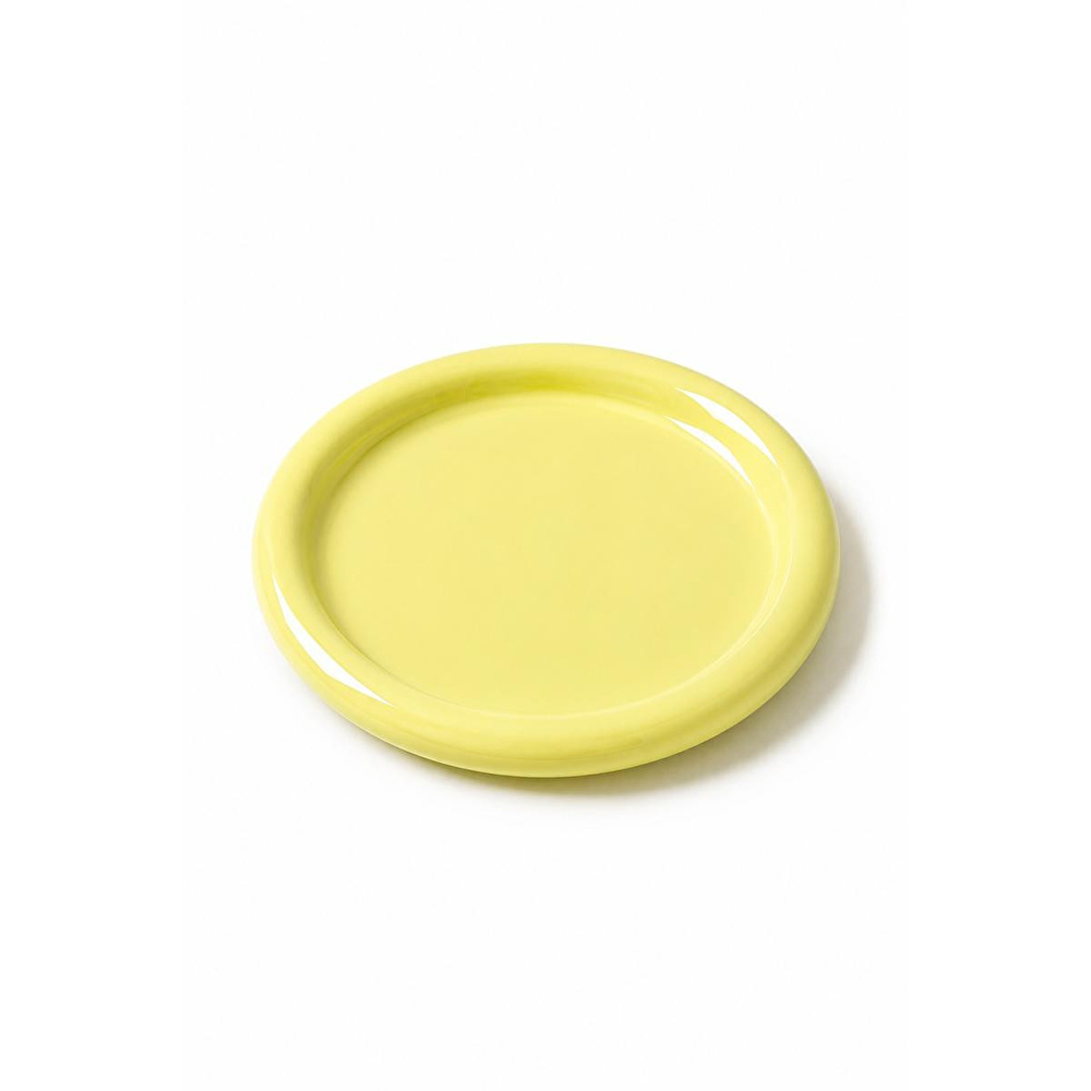 Beige & Stone Seramik Sarı Donut Kahvaltı Pasta Yemek Ve Tatlı Servis Tabak 25 Cm görseli 3