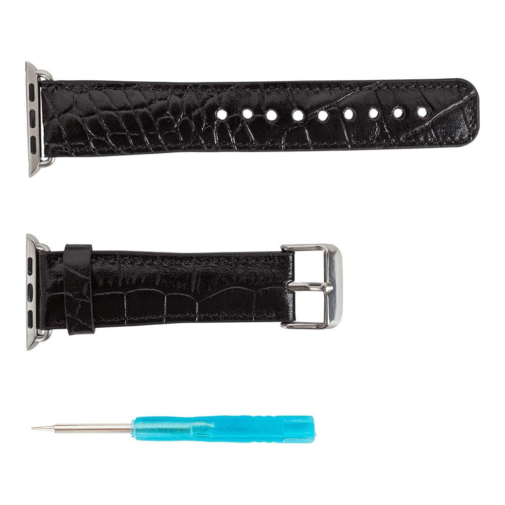 Bloominbag Bloominband Noir Croco Deri Apple Watch Kordonu-44/45/46/49mm görseli 5
