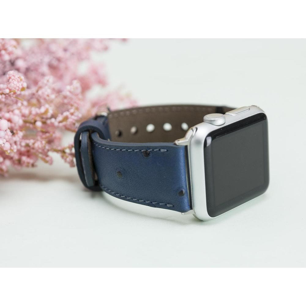 Bloominbag Bloominband Prussian Blue Deri Apple Watch Kordonu-44/45/46/49mm görseli 1