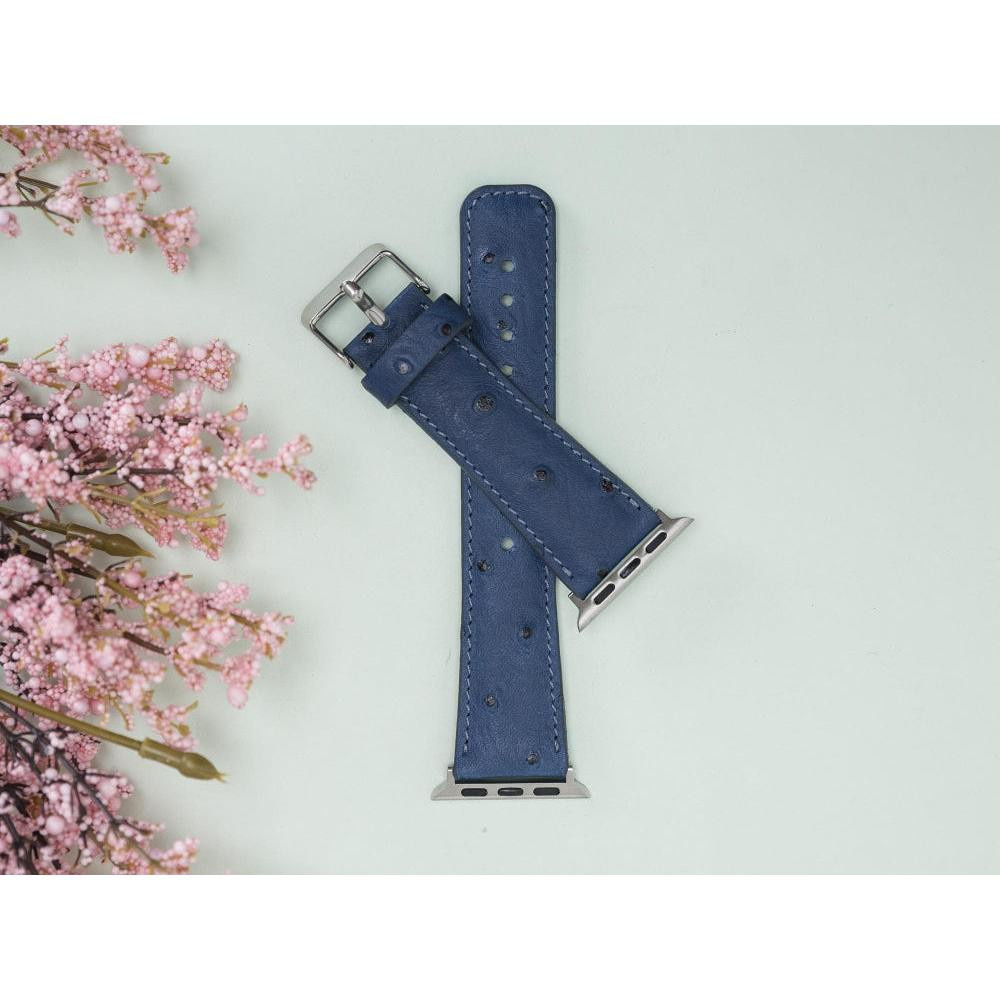 Bloominbag Bloominband Prussian Blue Deri Apple Watch Kordonu-44/45/46/49mm görseli 5