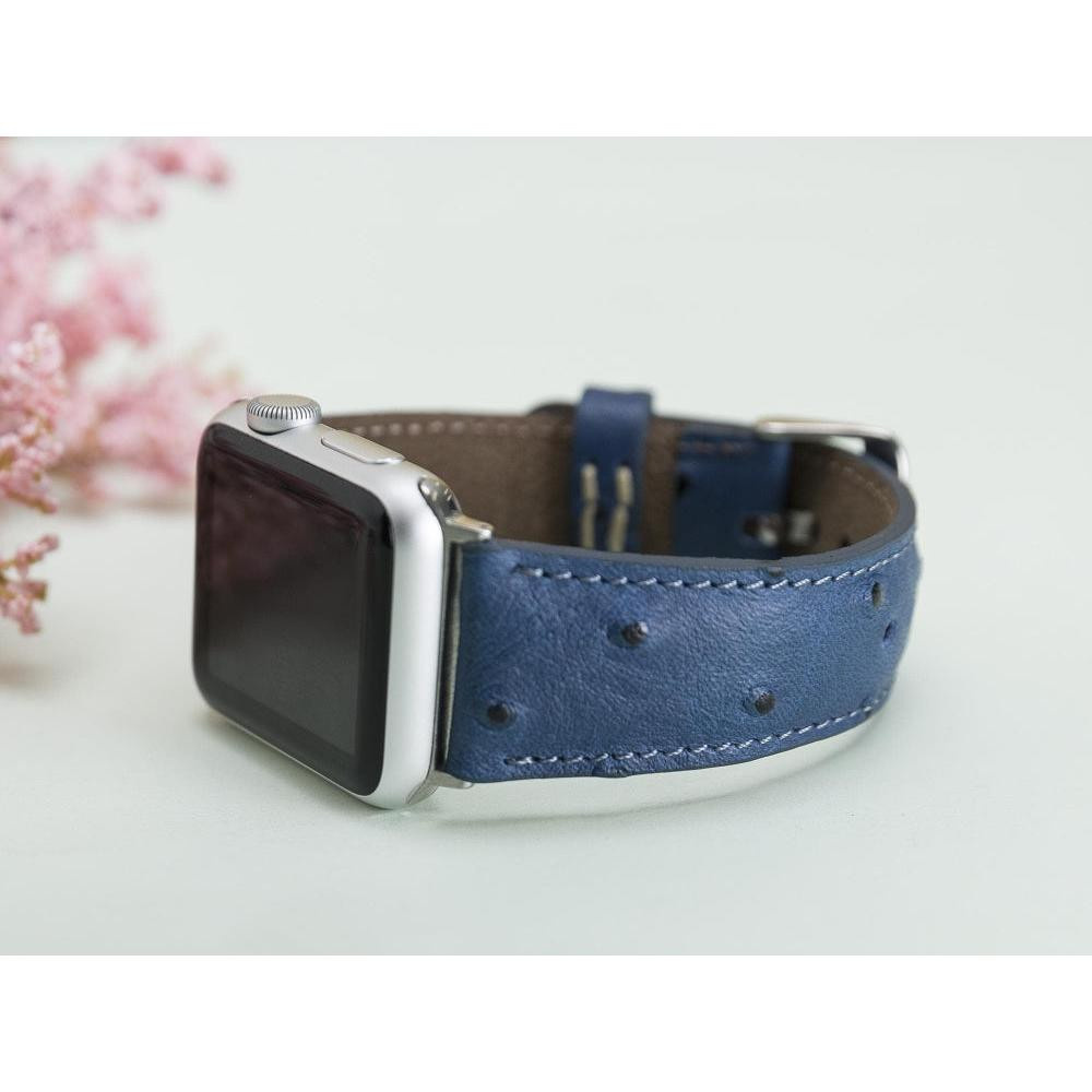 Bloominbag Bloominband Prussian Blue Deri Apple Watch Kordonu-44/45/46/49mm görseli 2