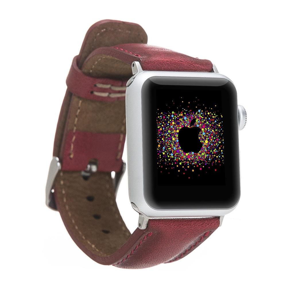 Bloominbag Bloominband Crimson Red Deri Apple Watch Kordonu-44/45/46/49mm görseli 1