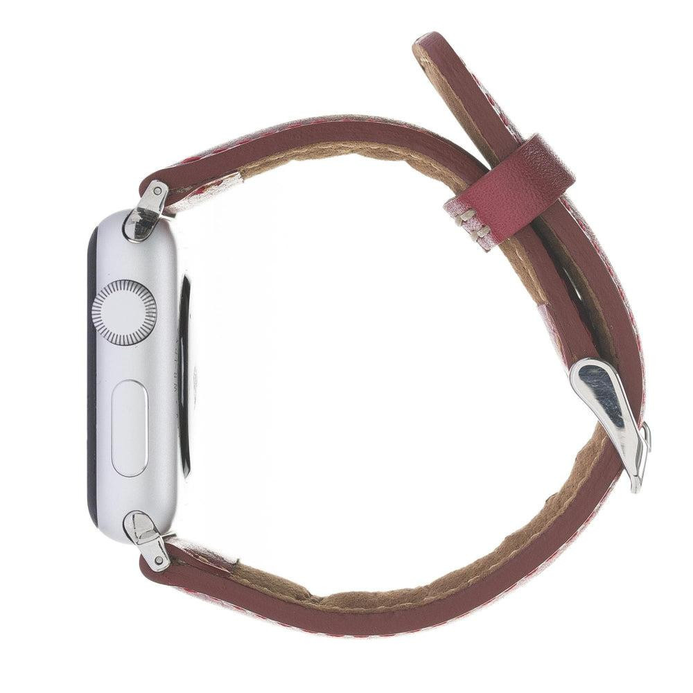 Bloominbag Bloominband Crimson Red Deri Apple Watch Kordonu-44/45/46/49mm görseli 4