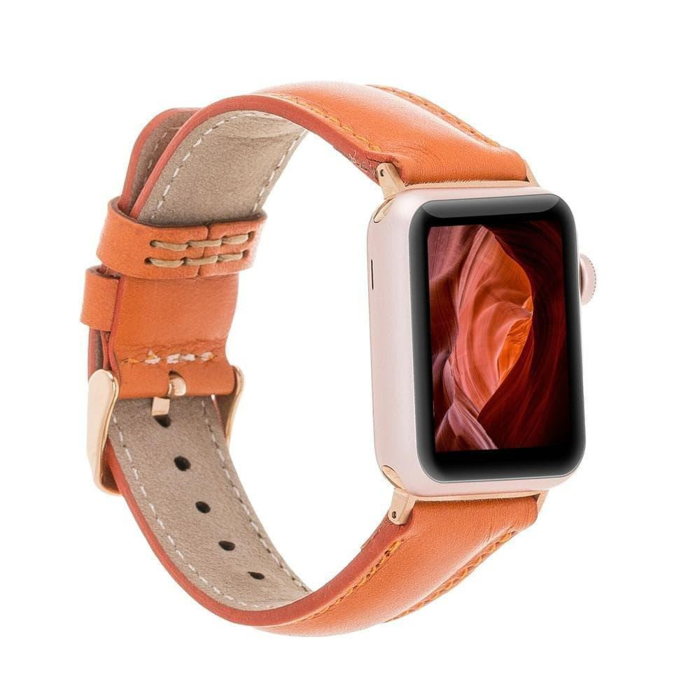 Bloominbag Bloominband Burnt Apricot Deri Apple Watch Kordonu-44/45/46/49mm görseli 1
