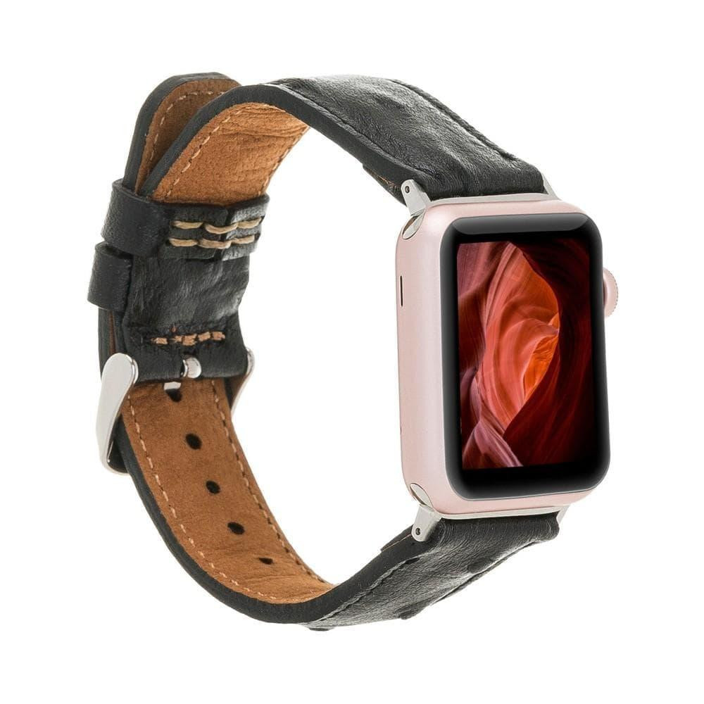 Bloominbag Bloominband Charcoal Noir Deri Apple Watch Kordonu-44/45/46/49mm görseli 1