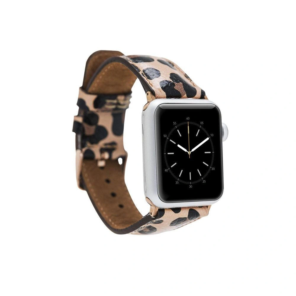 Bloominbag Bloominband Savanna Leopard Deri Apple Watch Kordonu-44/45/46/49mm görseli 1