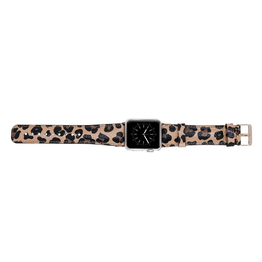 Bloominbag Bloominband Savanna Leopard Deri Apple Watch Kordonu-44/45/46/49mm görseli 3