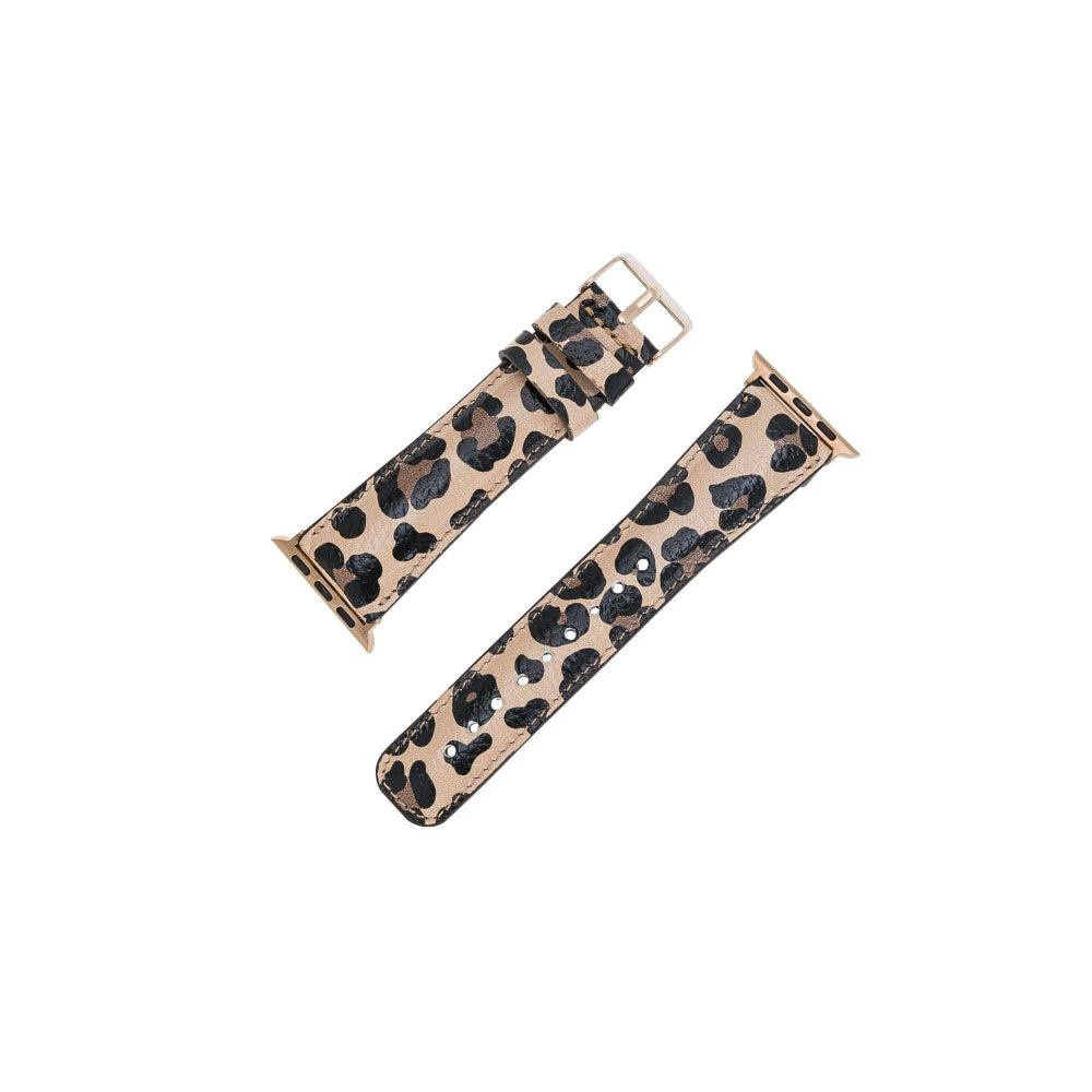 Bloominbag Bloominband Savanna Leopard Deri Apple Watch Kordonu-44/45/46/49mm görseli 5