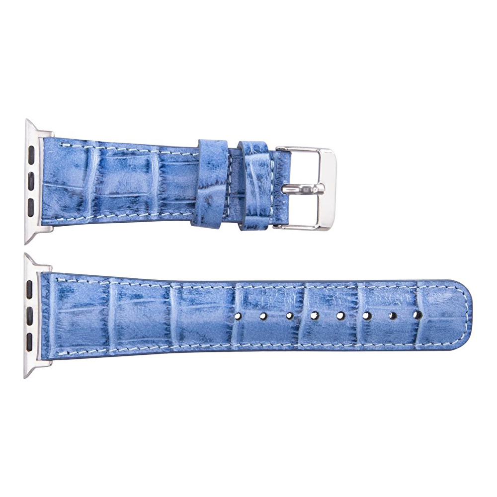 Bloominbag Bloominband Midnight Marine Croco Deri Apple Watch Kordonu-44/45/46/49mm görseli 1