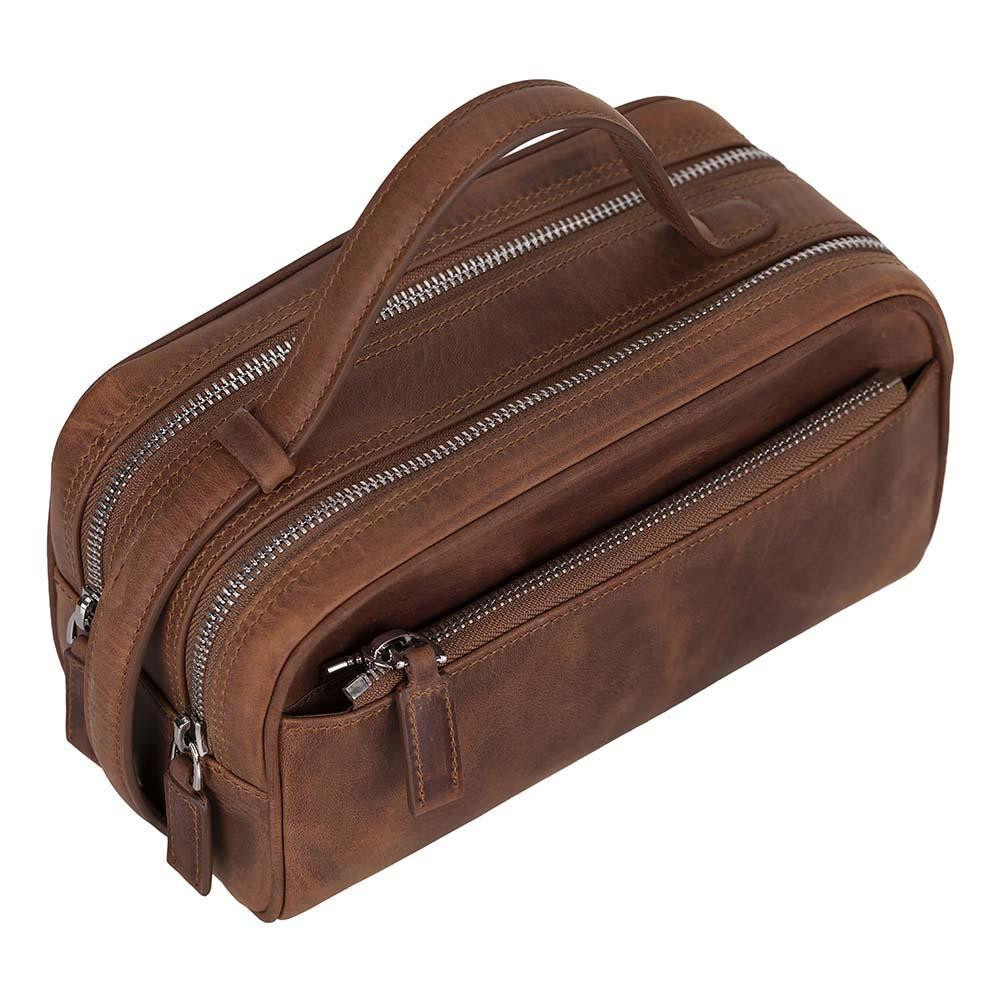 Bloominbag Miren Saddle Heritage Hakiki Deri Unisex Seyahat Bakım & Organizer Clutch Çanta görseli 2