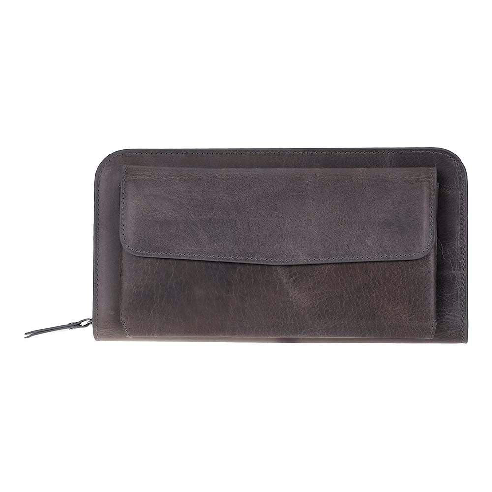 Bloominbag Faron Ash Graphite Telefon Bölmeli Hakiki Deri Unisex Clutch Çanta görseli 2