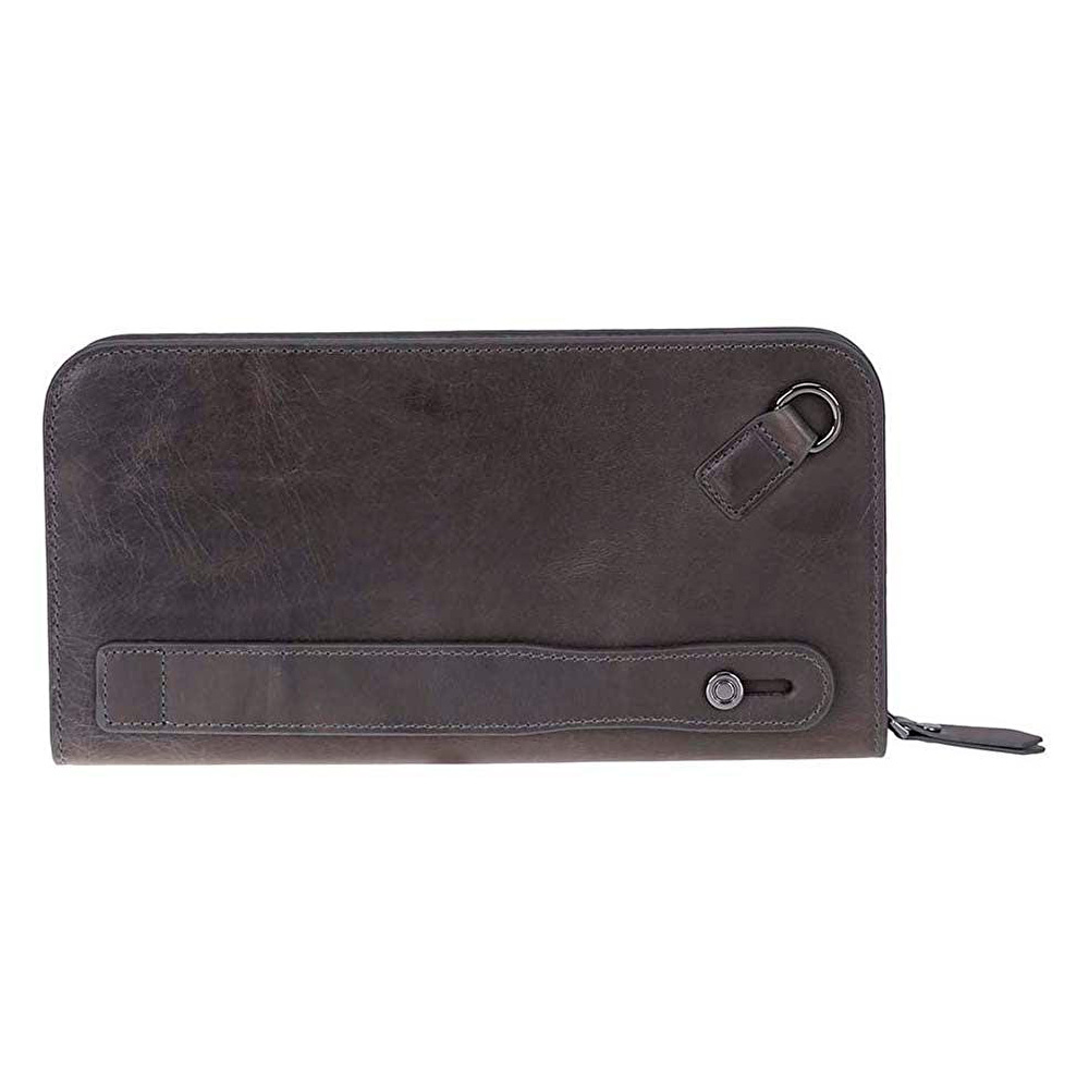 Bloominbag Faron Ash Graphite Telefon Bölmeli Hakiki Deri Unisex Clutch Çanta görseli 3