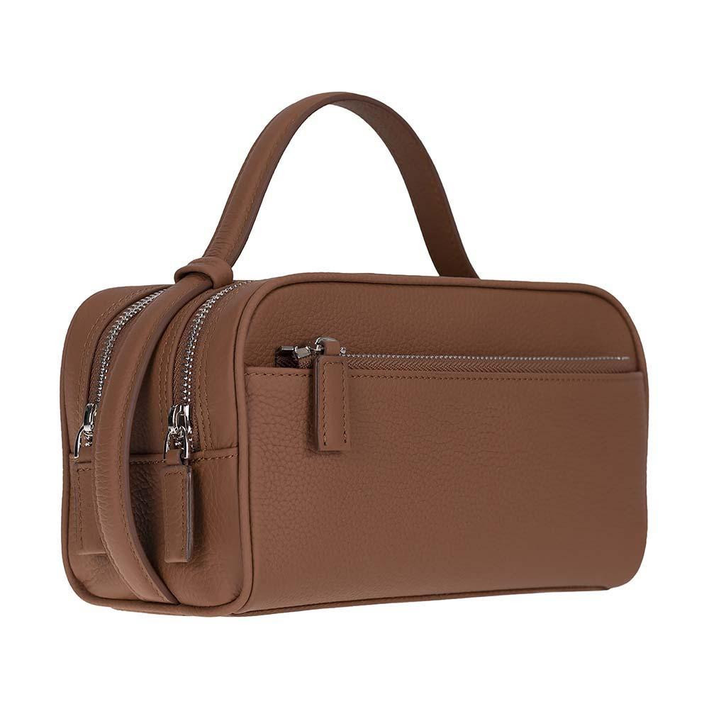 Bloominbag Miren Cognac Tan Hakiki Deri Unisex Seyahat Bakım & Organizer Clutch Çanta görseli 1