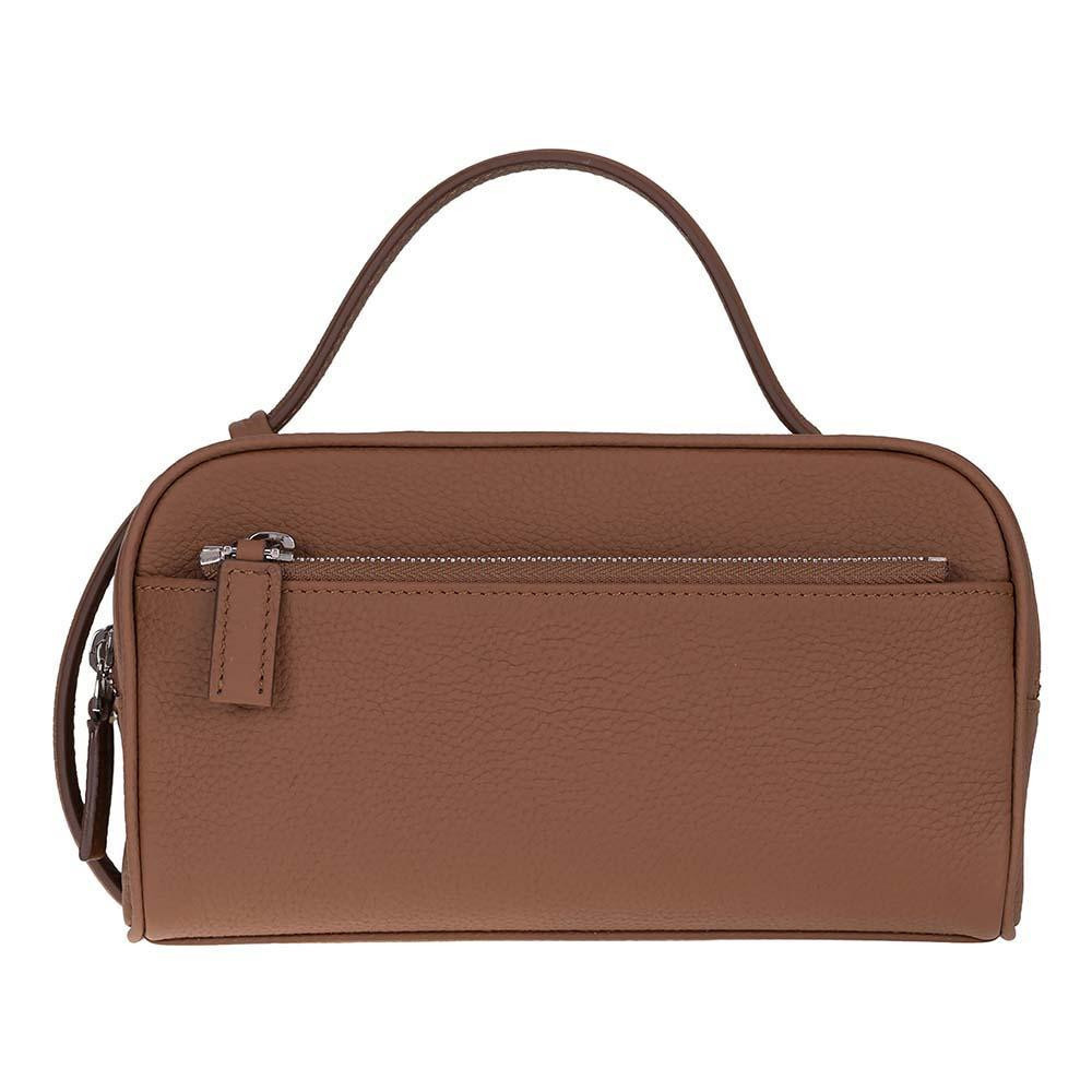 Bloominbag Miren Cognac Tan Hakiki Deri Unisex Seyahat Bakım & Organizer Clutch Çanta görseli 4