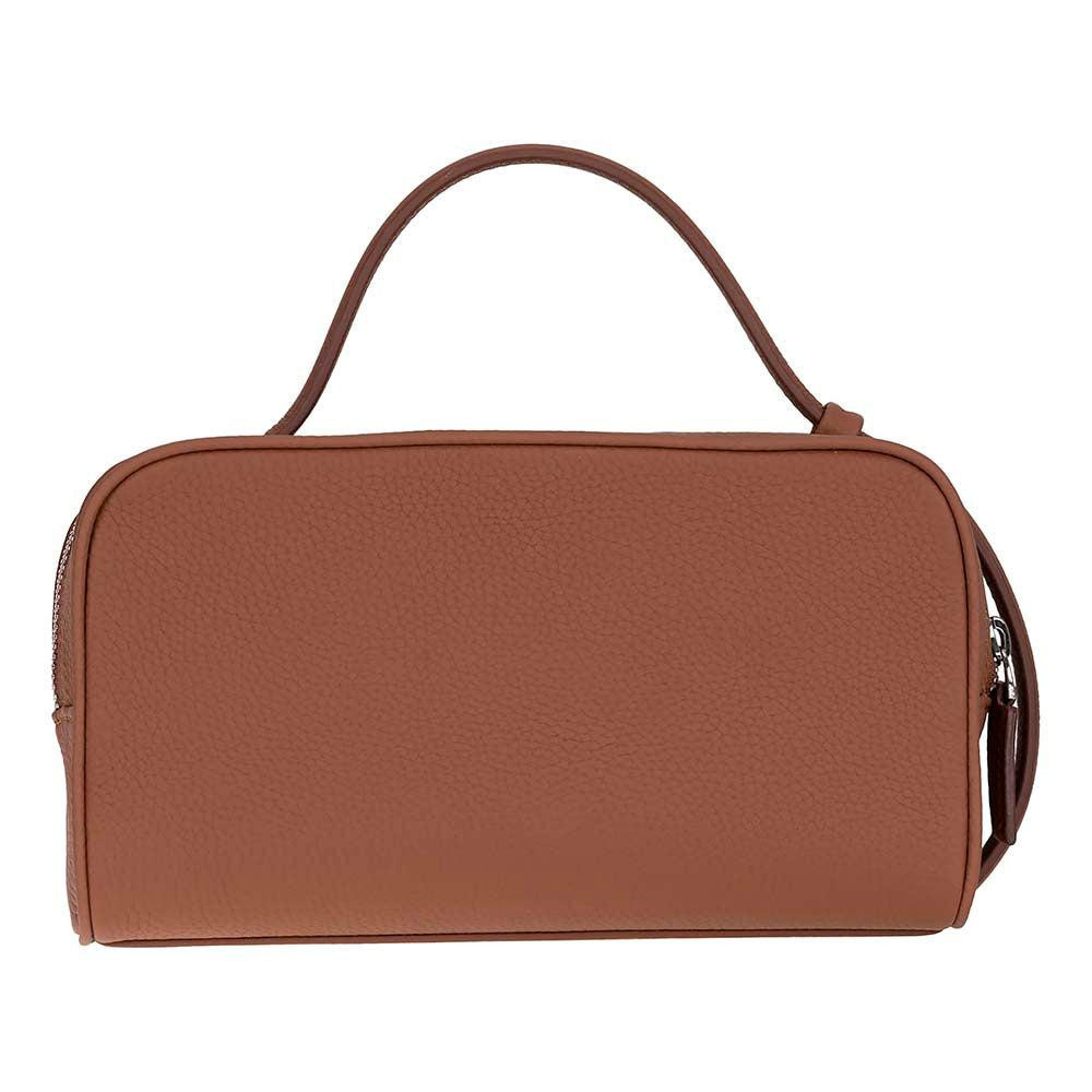 Bloominbag Miren Cognac Tan Hakiki Deri Unisex Seyahat Bakım & Organizer Clutch Çanta görseli 5