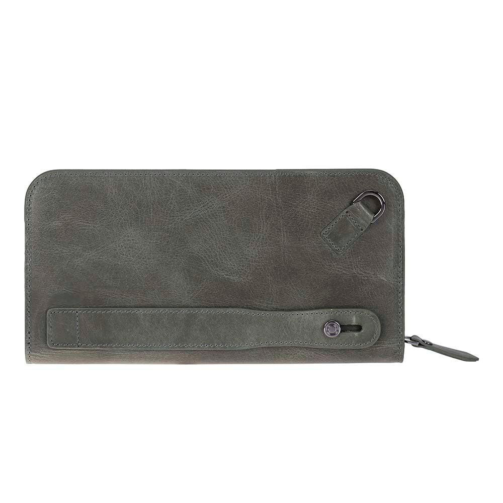 Bloominbag Faron Forest Green Telefon Bölmeli Hakiki Deri Unisex Clutch Çanta görseli 3