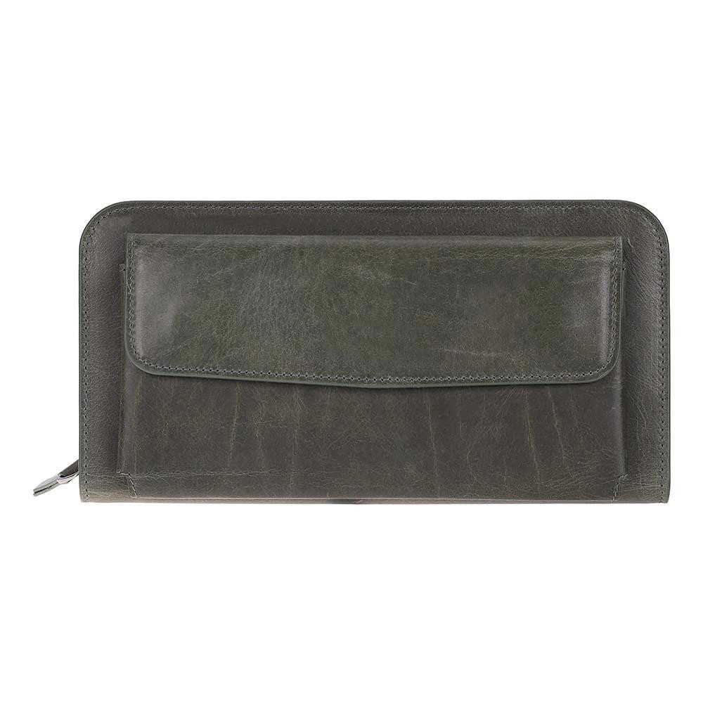 Bloominbag Faron Forest Green Telefon Bölmeli Hakiki Deri Unisex Clutch Çanta görseli 2