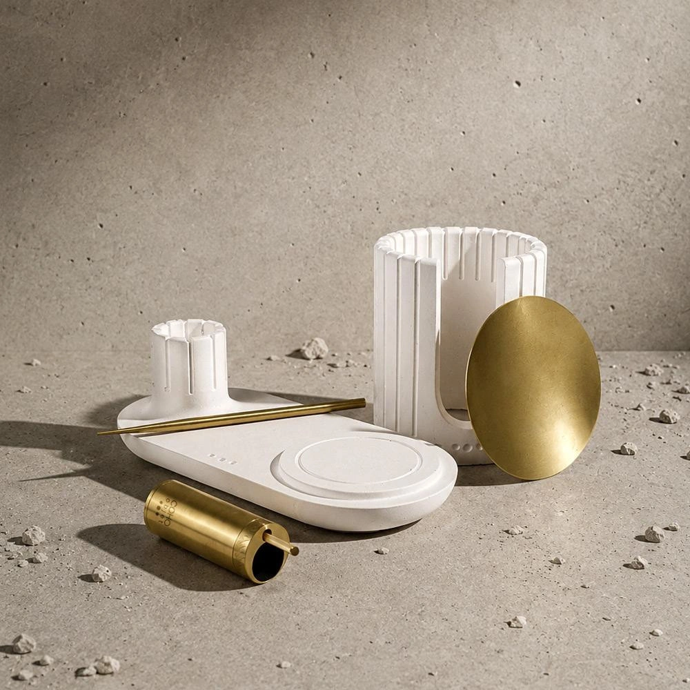 Coho Objet Coho Style Standlı Buhurdanlık & Mum Söndürücü & Mini Kibritlik Full Set görseli 5
