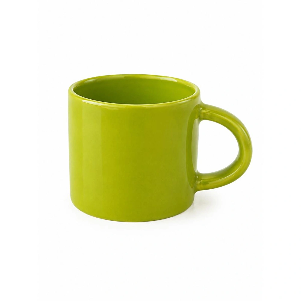 Beige & Stone Yeşil Seramik Kulplu Kupa Kahve Çay Süt Ve Bitki Çayı Kupası Büyük Mug Bardak görseli 3