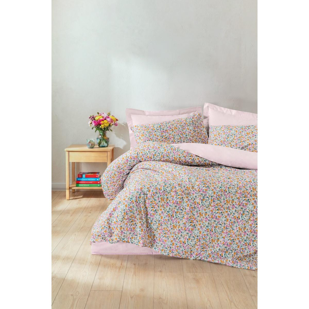 Cotton Box Petite Çift Kişilik Lastikli Çarşaflı Nevresim Takımı Pippa Pembe görseli 1