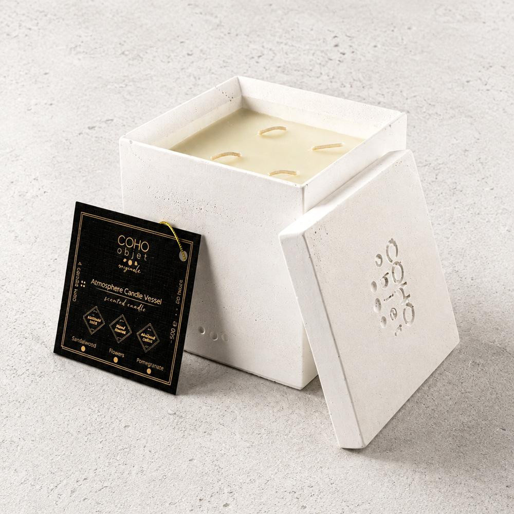 Coho Objet Coho Atmosphere Sandalwood Kokulu El Dökümü Mumlu Kase görseli 3