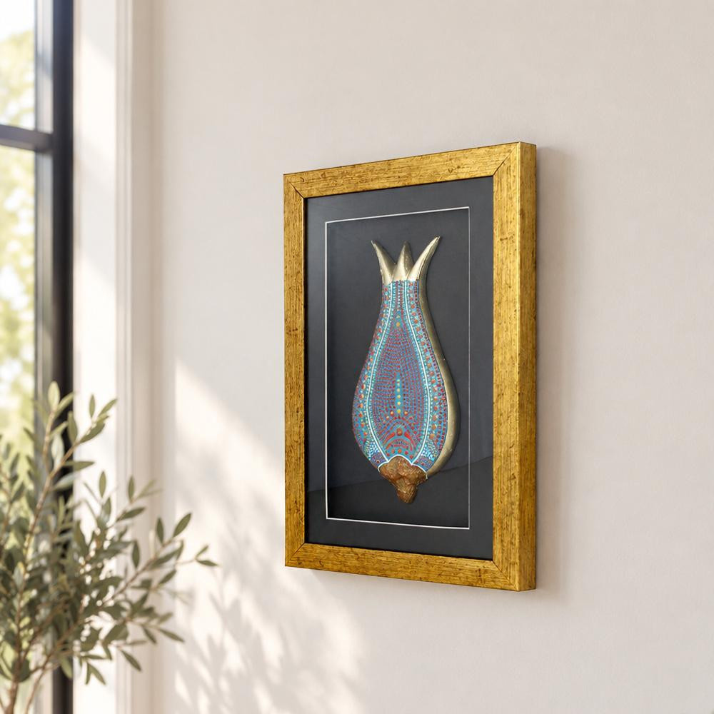 Coho Objet Coho Art Mavi Lale Sembolü - Çerçeveli görseli 1