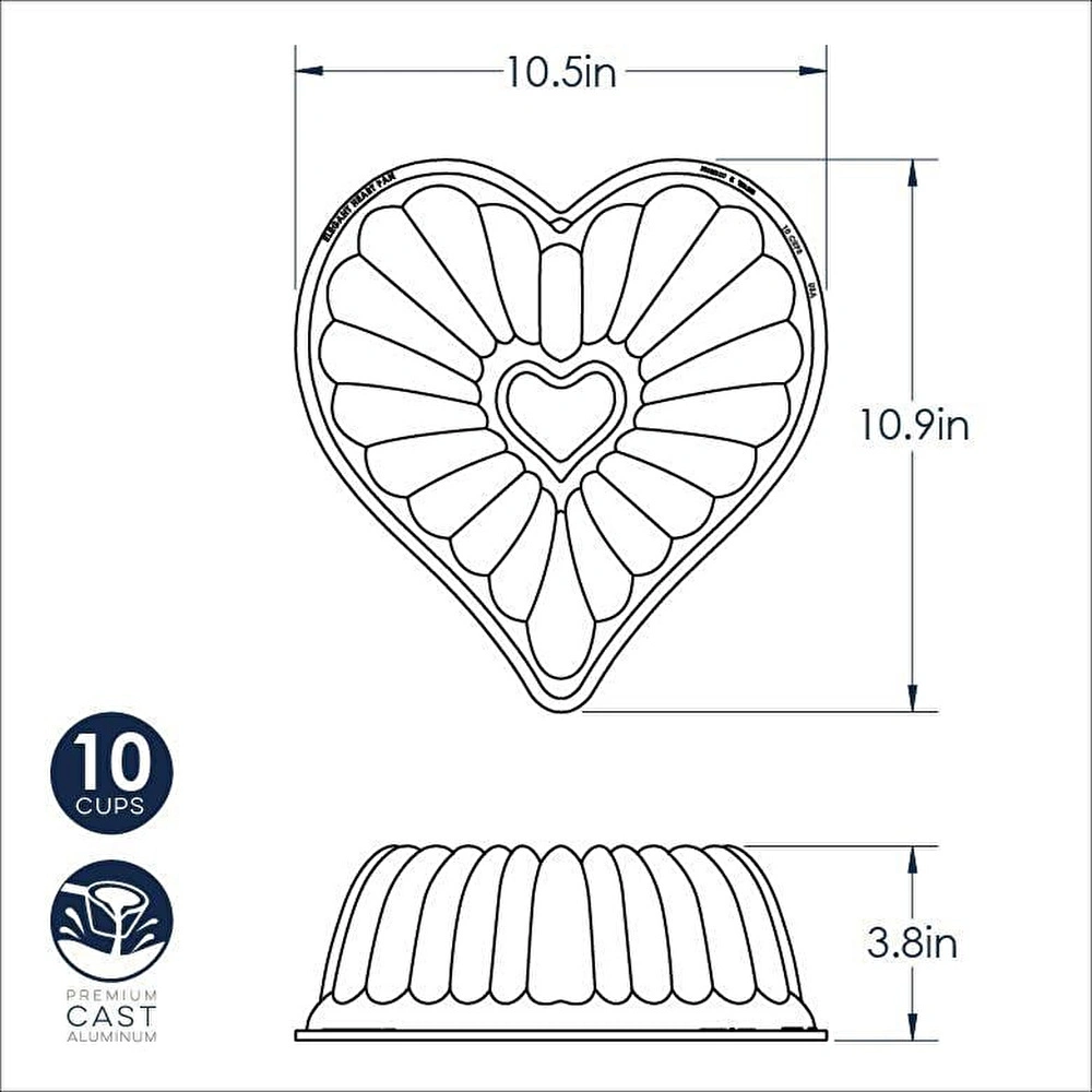 Nordicware Elegant Kalp Bundt Kek Kalıbı görseli 3