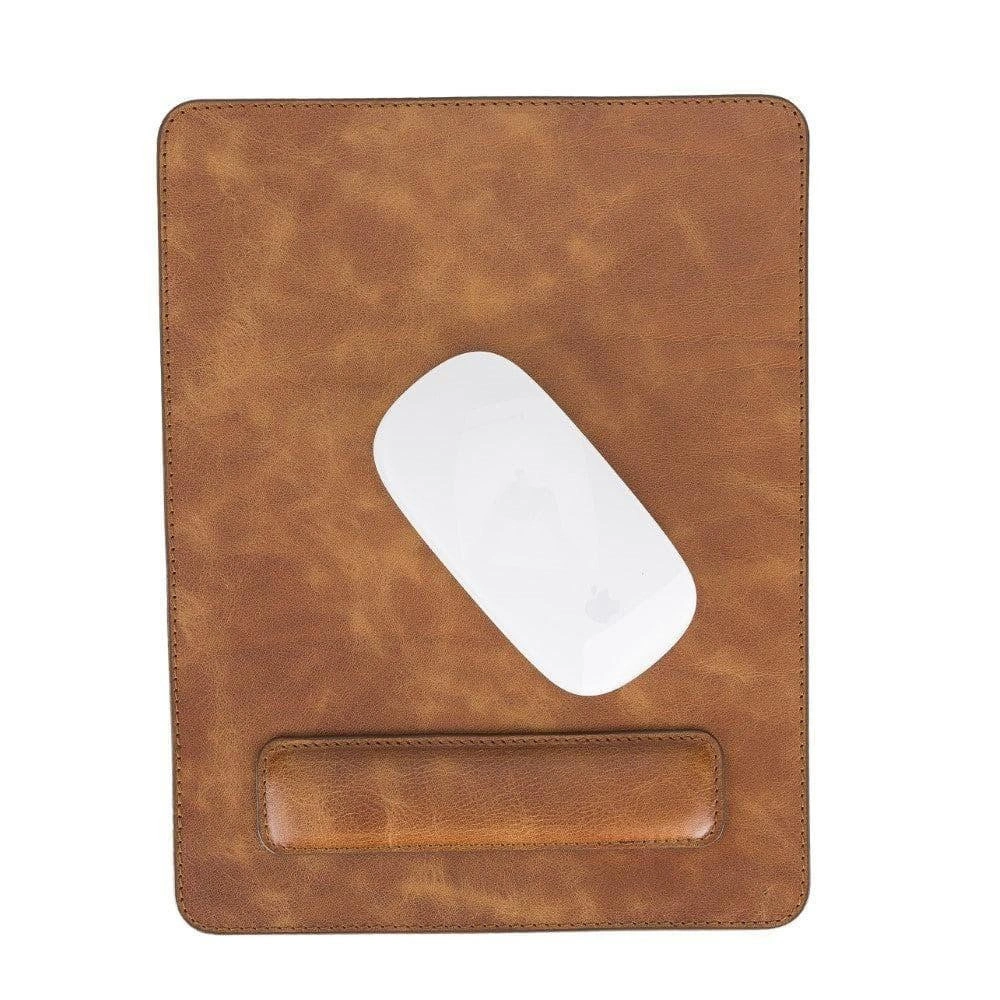 Bloominbag Bloomdesk Ease Honey Tan Hakiki Deri Bilek Destekli Mouse Pad görseli 3