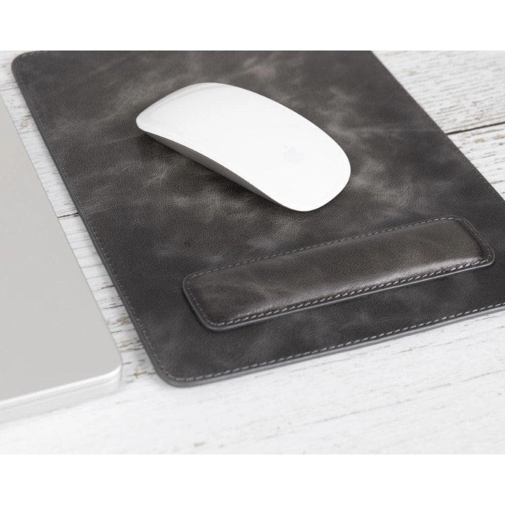 Bloominbag Bloomdesk Ease Stone Grey Hakiki Deri Bilek Destekli Mouse Pad görseli 3