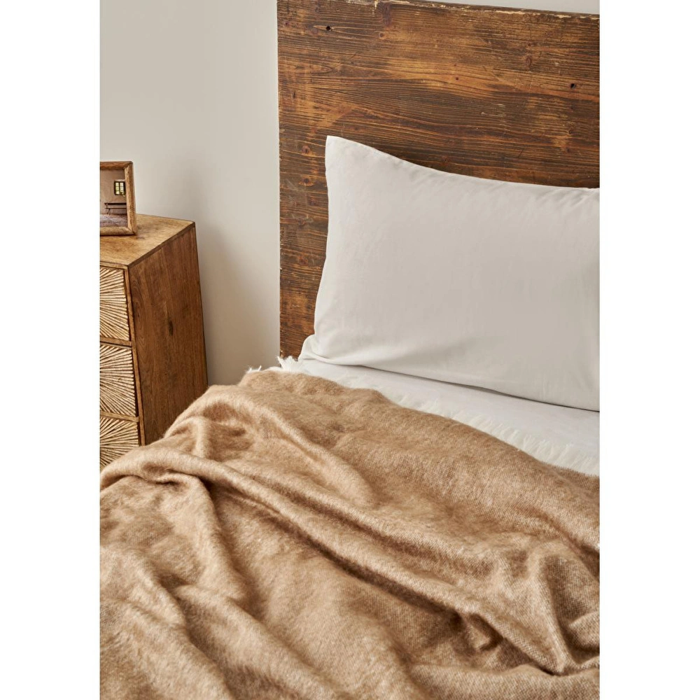 Bella Maison Cozy Akrilik Çift Kişilik Battaniye Bej (200x220 Cm) Bej görseli 3