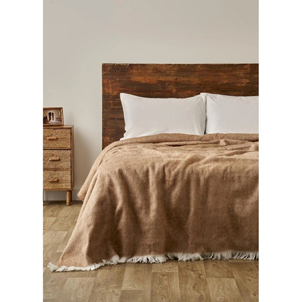Bella Maison Cozy Akrilik Çift Kişilik Battaniye Bej (200x220 Cm) Bej görseli 1