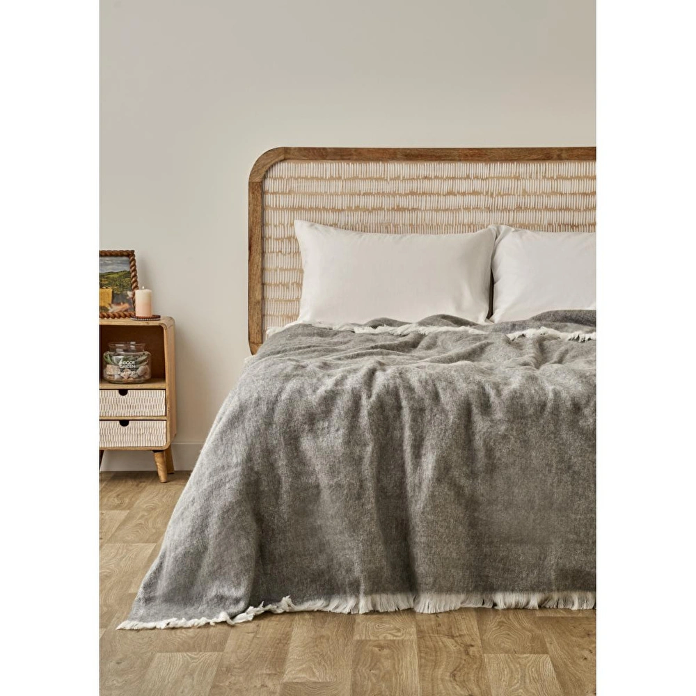 Bella Maison Cozy Akrilik Çift Kişilik Battaniye Gri (200x220 Cm) Gri görseli 1