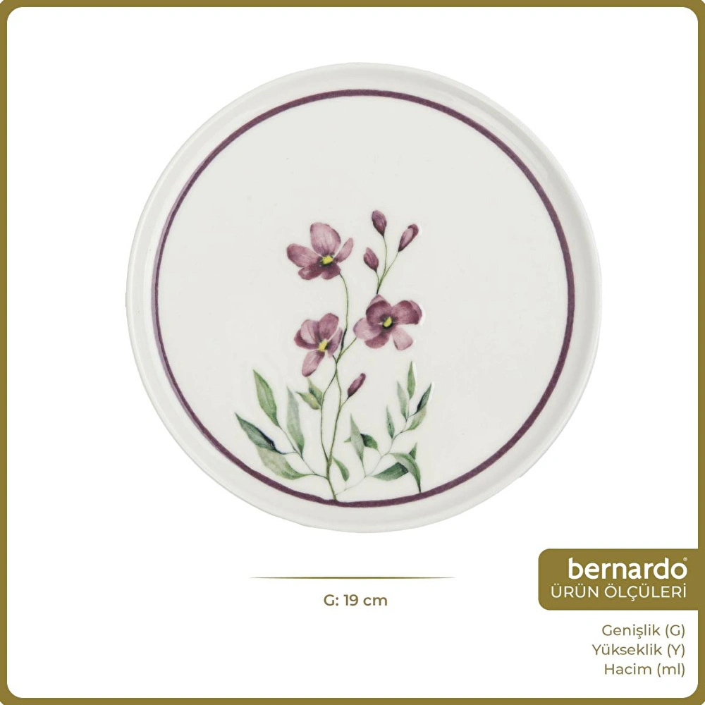 Bernardo Violet 6 Parça Pasta Takımı görseli 2
