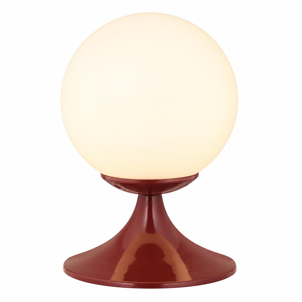 Apliqa Esfera Bordo Beyaz Camlı Modern Masa Lambası, Salon Oturma Odası Yatak Odası Dekoratif Abajur görseli 2