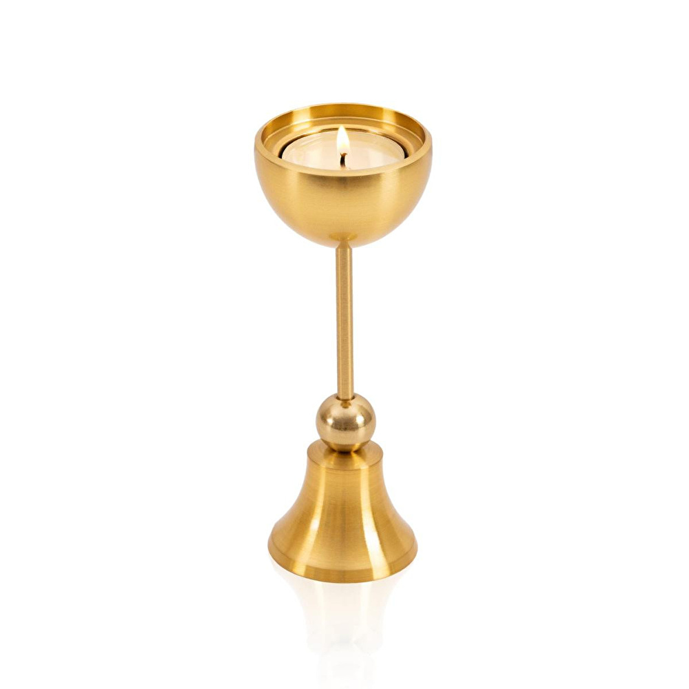 The Mia Brass Pirinç Şamdan Ve Tealight Mumluk 15 Cm görseli 4