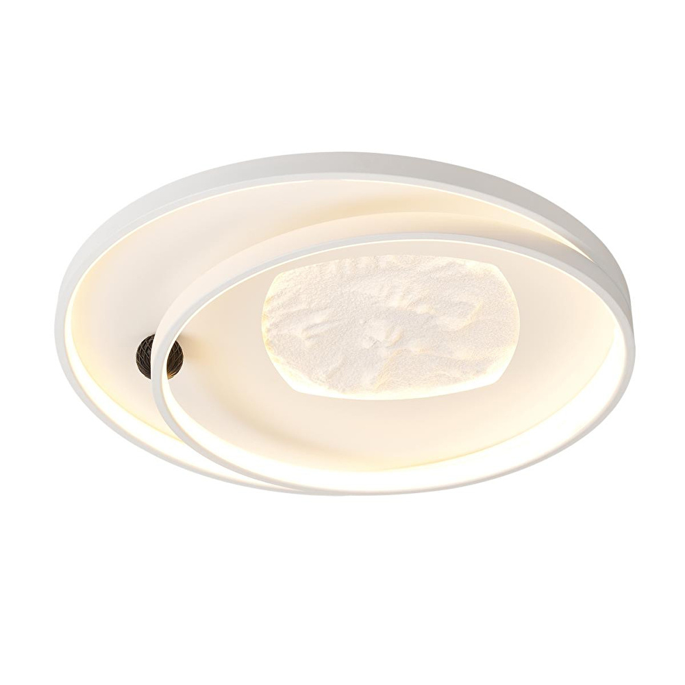 Apliqa Noren 50'lik Kare Taş Desenli Yuvarlak 160 Watt Plafonyer Led Avize görseli 2