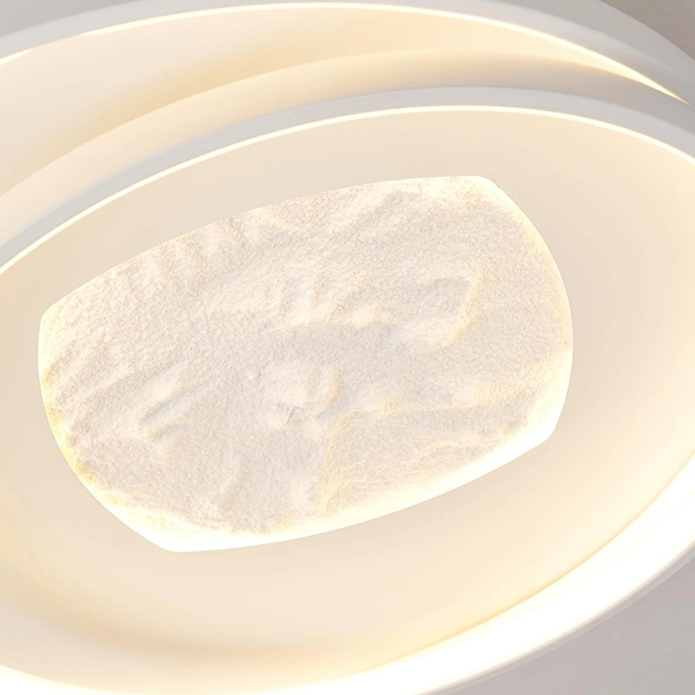 Apliqa Noren 50'lik Kare Taş Desenli Yuvarlak 160 Watt Plafonyer Led Avize görseli 4