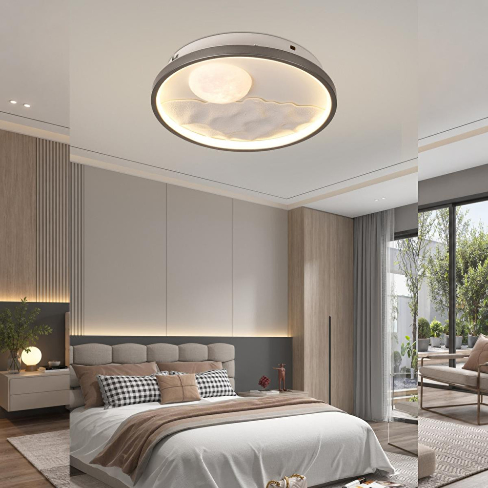 Apliqa Skala 30'luk Ay Figürlü Yuvarlak 48 Watt Plafonyer Led Avize görseli 1