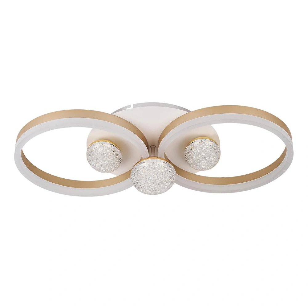 Apliqa Velox 60'lık 98 Watt Yuvarlak Gold Plafonyer Led Avize görseli 3