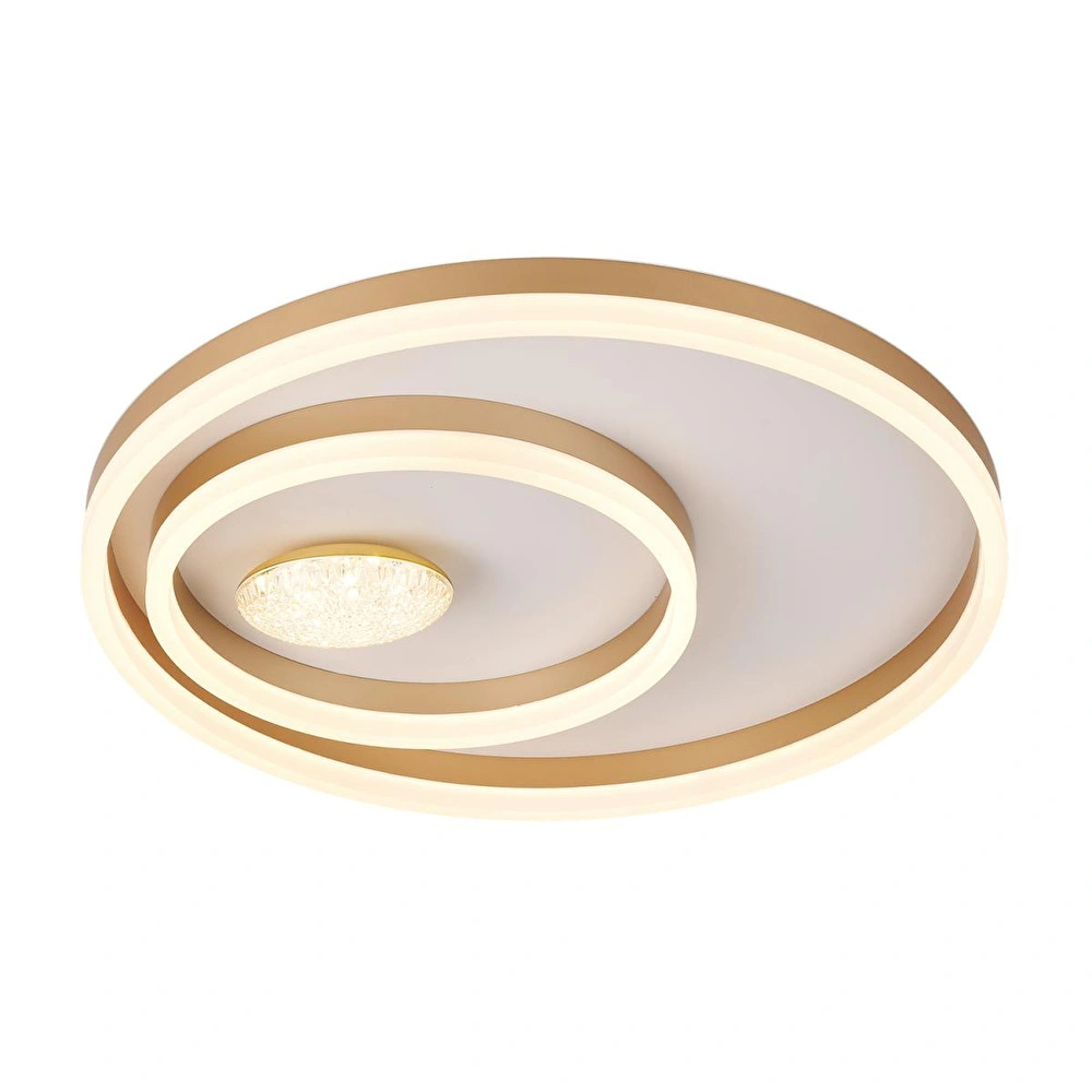 Apliqa Lumix 50'lik 96 Watt Yuvarlak Gold Plafonyer Led Avize görseli 2
