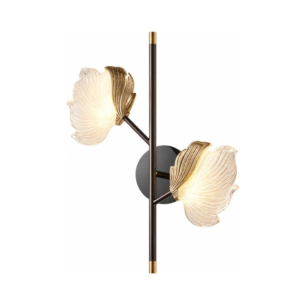 Apliqa Taran Siyah Gold 2'li 10 Watt Çiçek Desenli Modern Ledli Aplik görseli 2