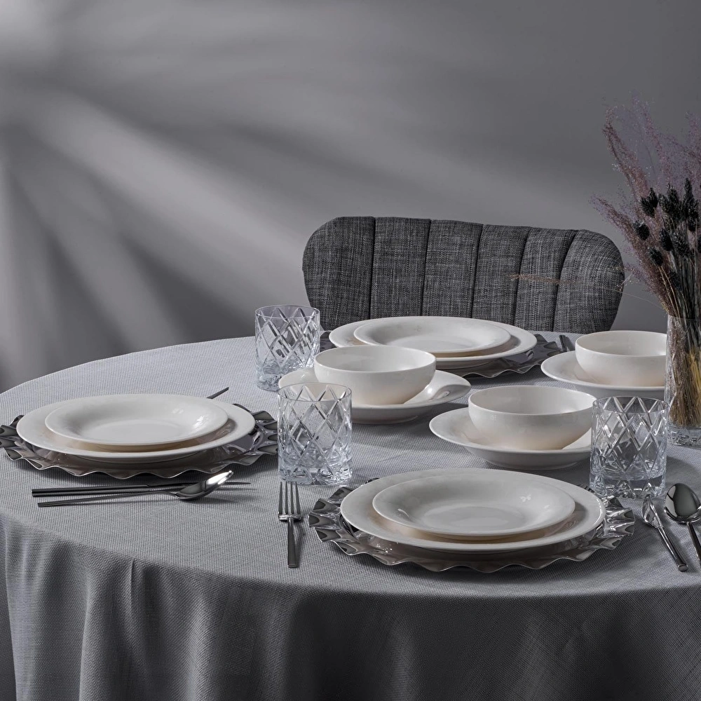 Jumbo Lily 24 Parça 6 Kişilik Bone Yemek Takımı görseli 3