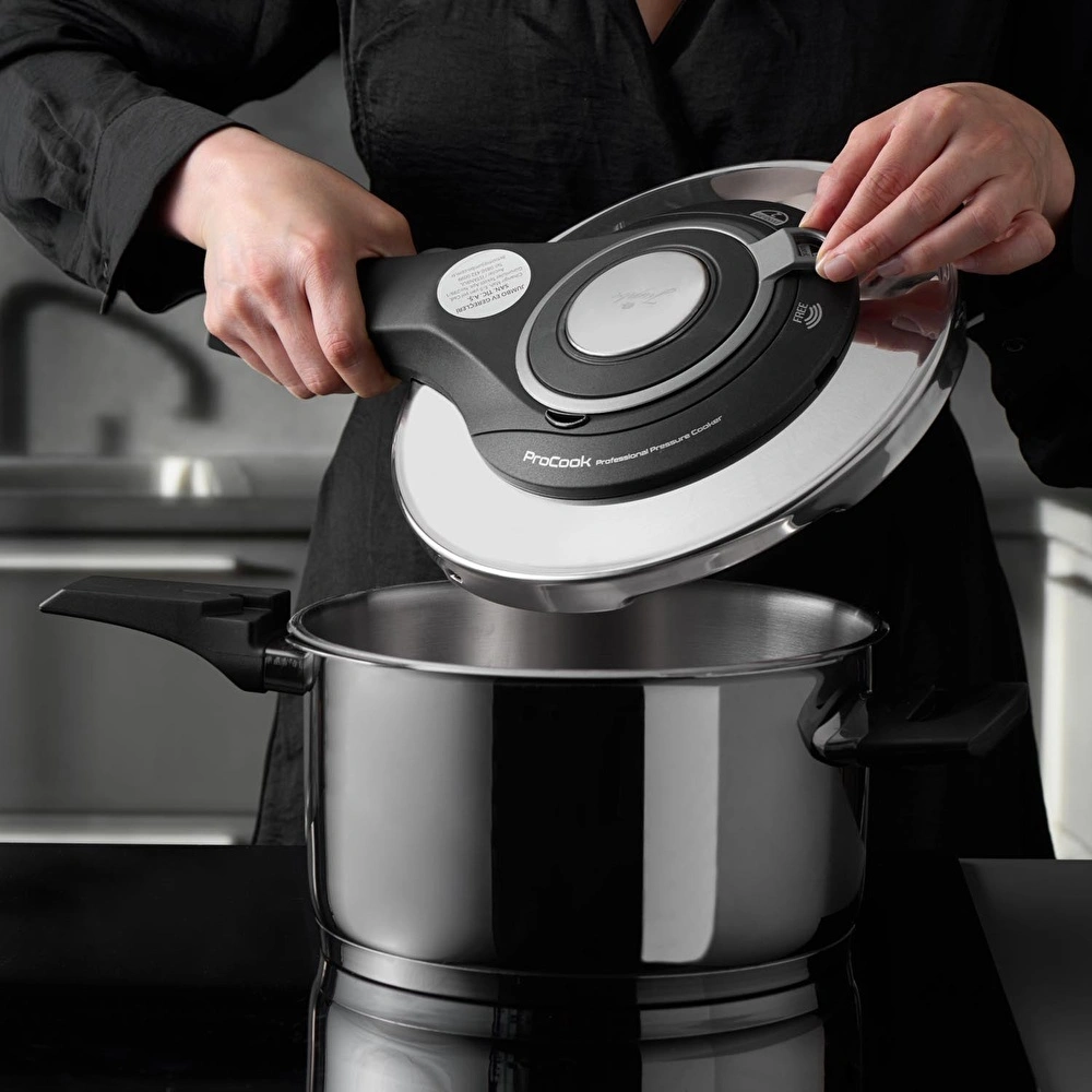 Jumbo Procook 4,5 Litre Gri Paslanmaz Çelik Düdüklü Tencere görseli 2