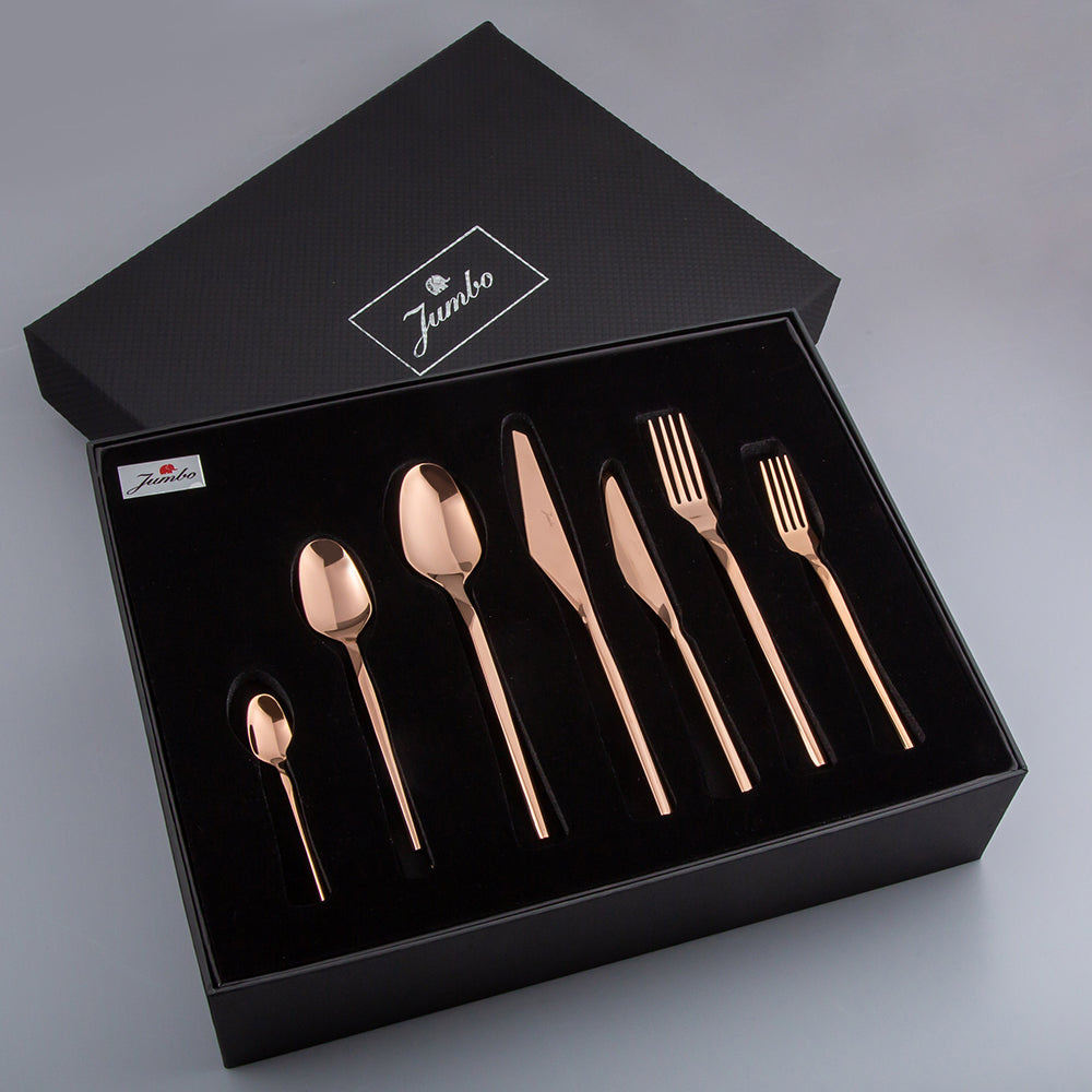 Jumbo 5100 Quartz Titanyum Bronz 12 Kişilik 84 Parça Çatal Kaşık Bıçak Seti görseli 15