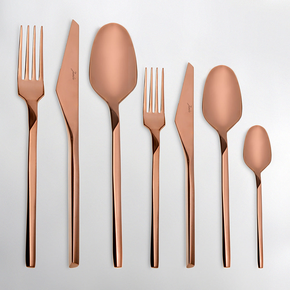 Jumbo 5100 Quartz Titanyum Bronz 12 Kişilik 84 Parça Çatal Kaşık Bıçak Seti görseli 7