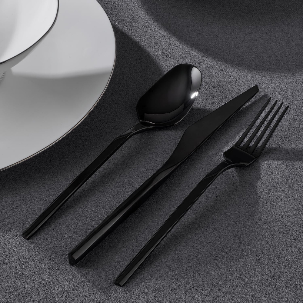 Jumbo 5100 Quartz Titanyum Siyah 12 Kişilik 84 Parça Çatal Kaşık Bıçak Takımı görseli 4