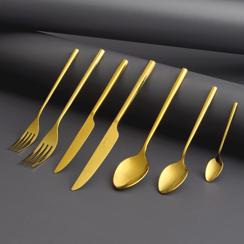 Jumbo 1001 Titanyum Gold 12 Kişilik 84 Parça Çatal Kaşık Bıçak Takımı görseli 1