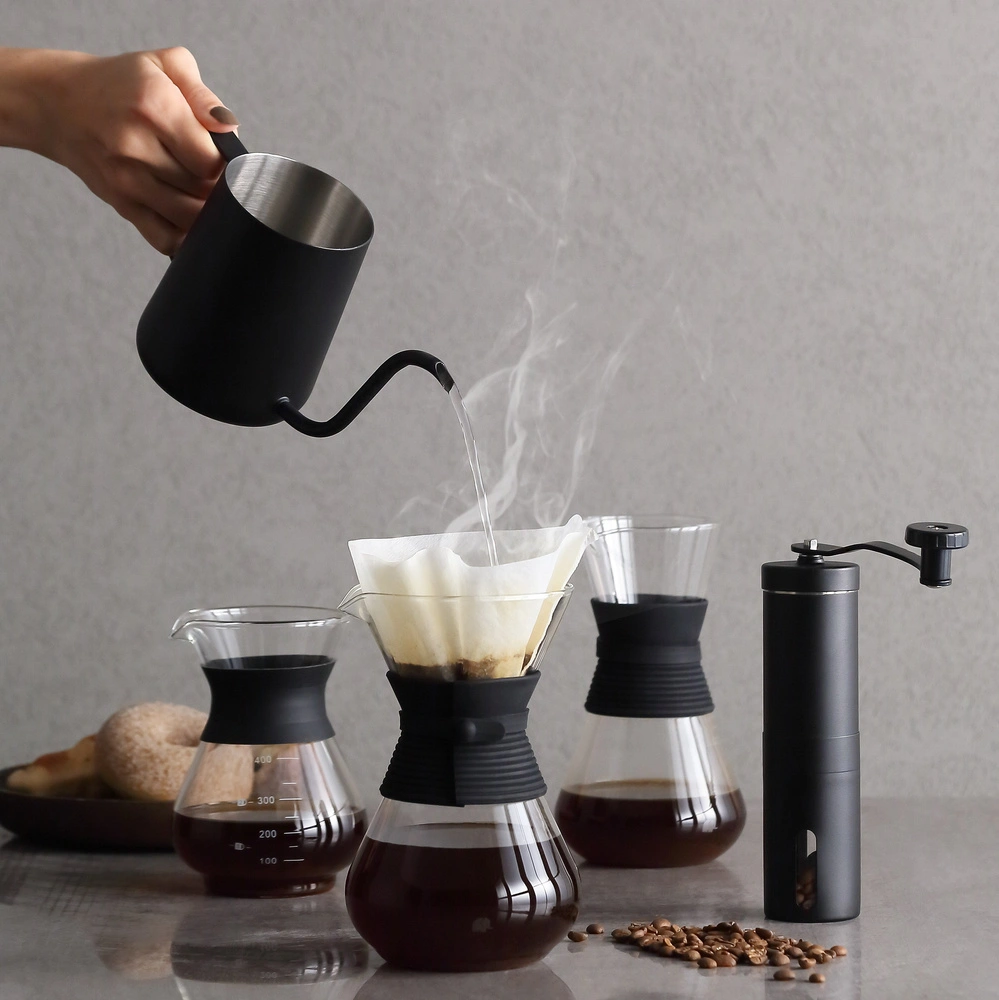 Jumbo Venti Siyah Çelik Coffe Kettle 600 ml görseli 5