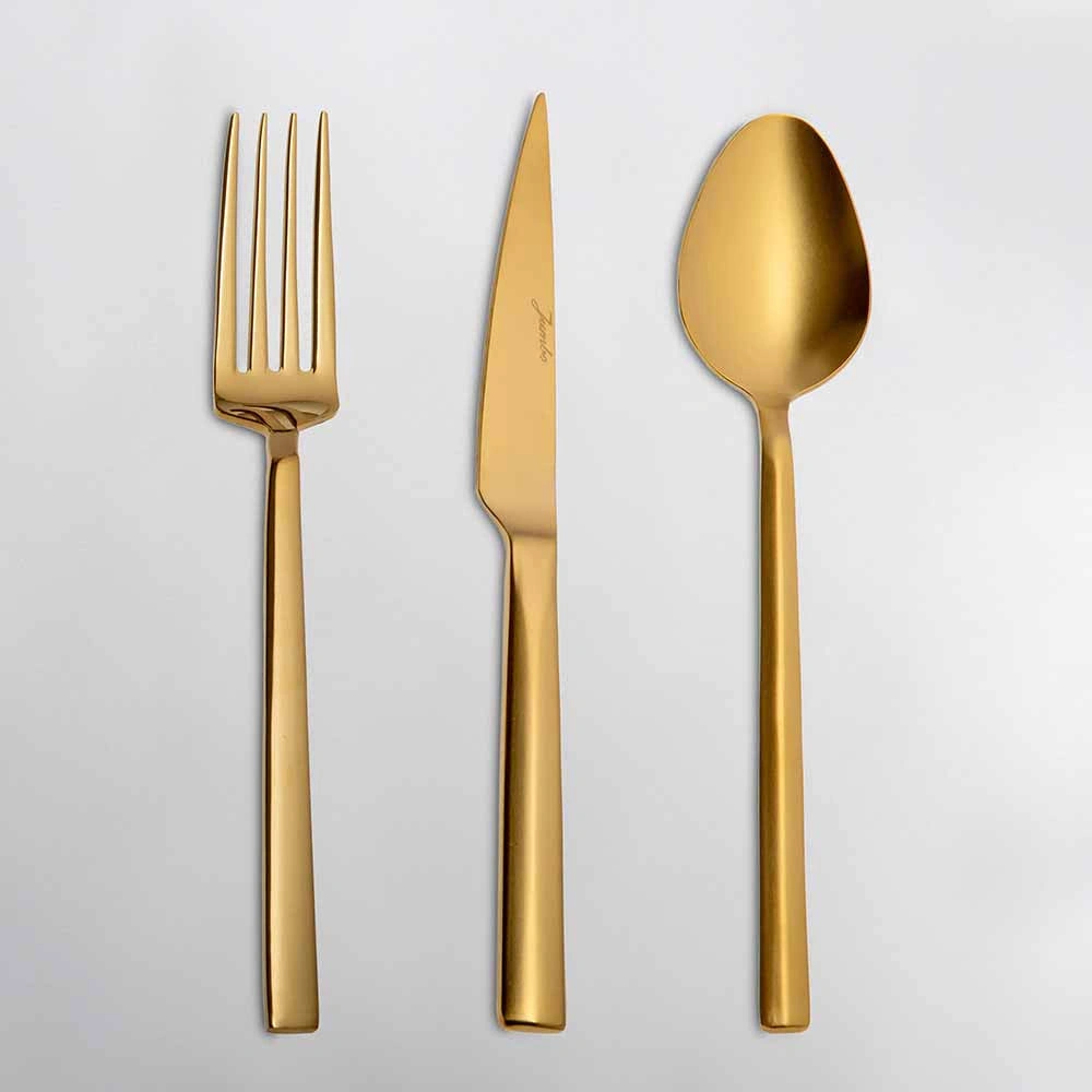 Jumbo 1800 Titanyum Gold 6 Kişilik 18 Parça Çatal Kaşık Bıçak Takımı görseli 5