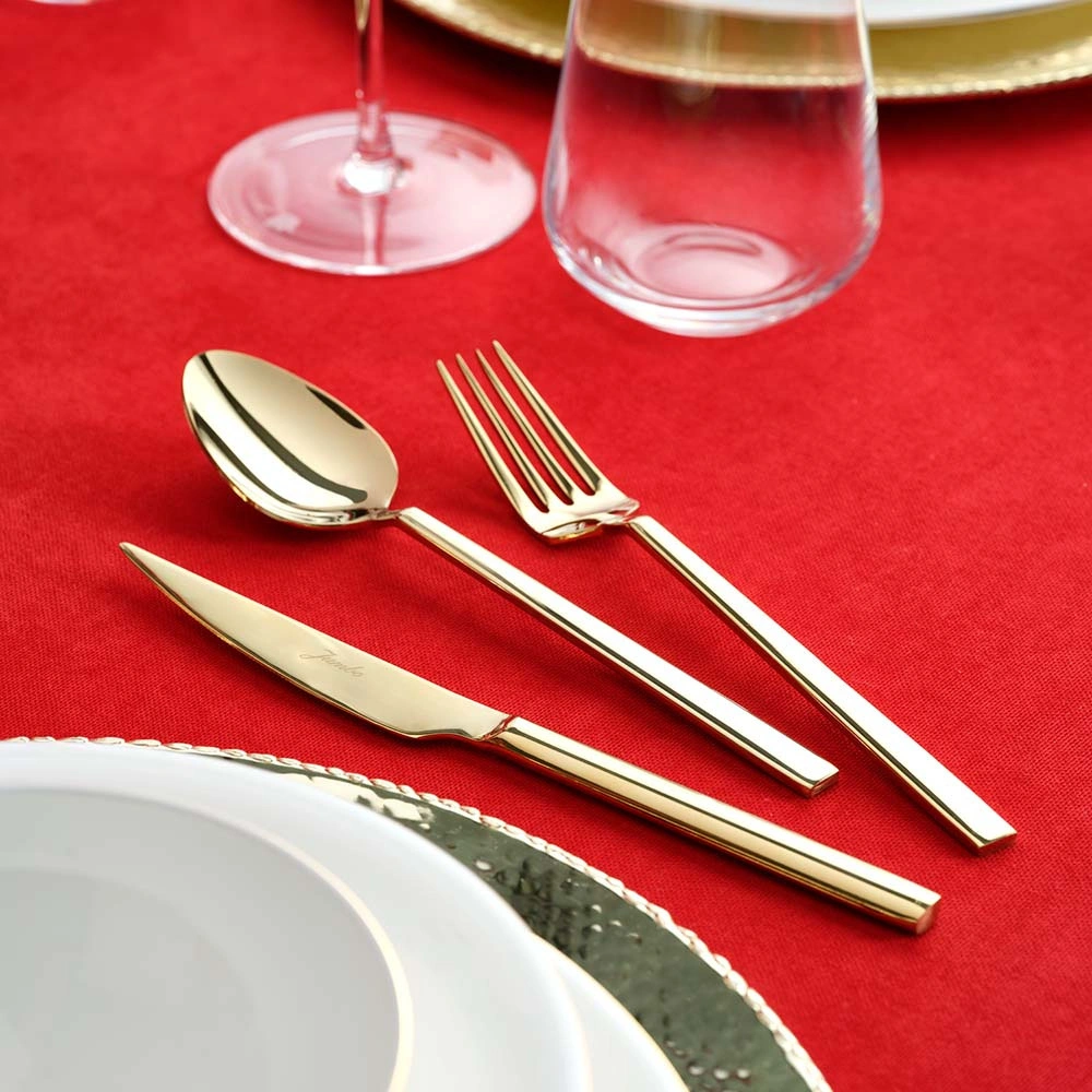 Jumbo 1800 Titanyum Gold 6 Kişilik 18 Parça Çatal Kaşık Bıçak Takımı görseli 6